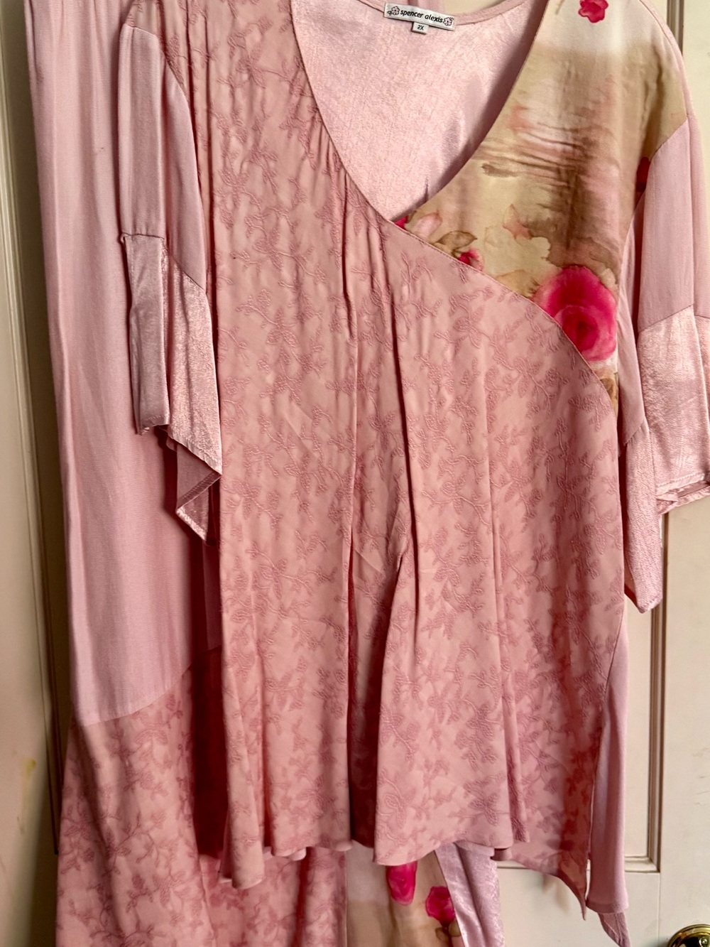 Spencer Alexis Blush Pink V-Neck Midi Dress